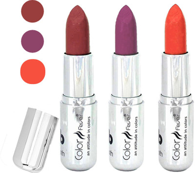 

Color Fever creamy matte non transfar lipstick for ladies(mauve-light purple-orange, 12 g)
