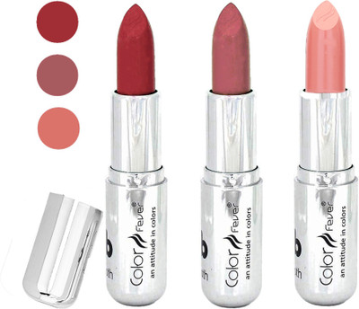 Color Fever water proof long lasting creamy matte lipstick(dark red-mauve-nude, 12 g)