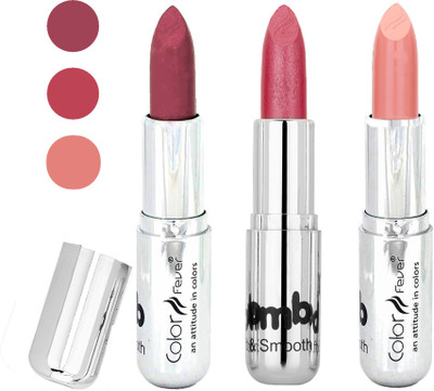 

Color Fever creamy matte non transfar lipstick for ladies(pink-pink-nude, 12 g)