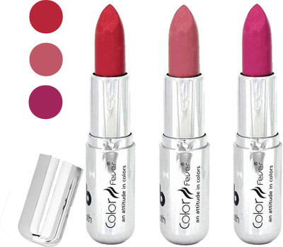 

Color Fever water proof long lasting creamy matte lipstick(red-nude-pink, 12 g)