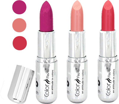 

Color Fever water proof long lasting creamy matte lipstick(dark purple-nude-brick orande, 12 g)