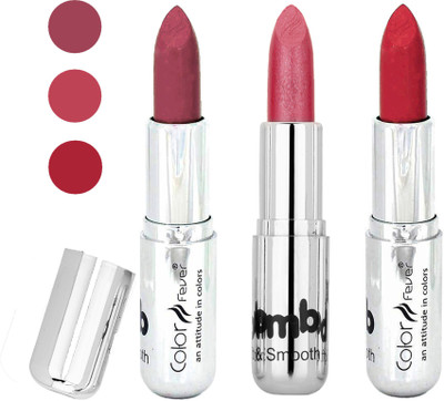 

Color Fever creamy matte non transfar lipstick for ladies(pink-pink-red, 12 g)