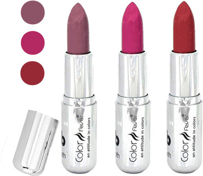 

Color Fever water proof long lasting creamy matte lipstick(plum-pink-dark red, 12 g)
