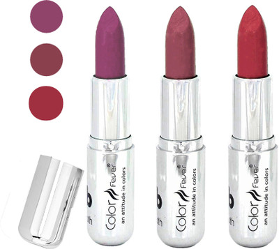 

Color Fever creamy matte non transfar lipstick for ladies(light purple-copper-brick red, 12 g)