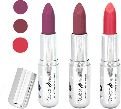 

Color Fever creamy matte non transfar lipstick for ladies(light purple-copper-brick orange, 12 g)