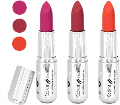 

Color Fever water proof long lasting creamy matte lipstick(pink-brick red-orange, 12 g)