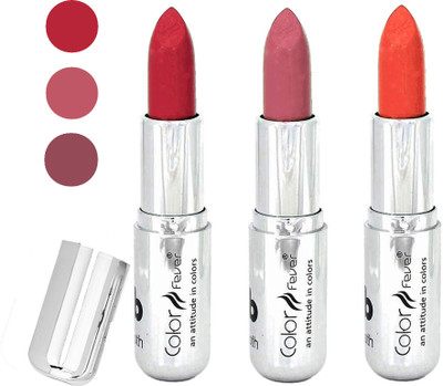 

Color Fever water proof long lasting creamy matte lipstick(red-nude-orange, 12 g)
