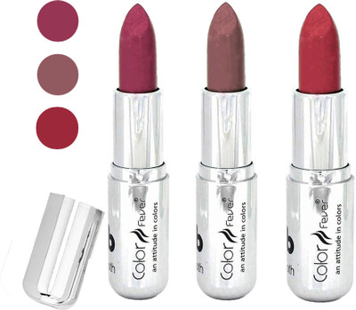

Color Fever creamy matte non transfar lipstick for ladies(plum-chocolate-brick red, 12 g)