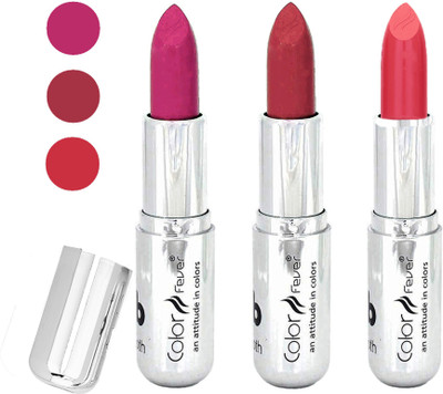 

Color Fever water proof long lasting creamy matte lipstick(pink-brick red-brick orange, 12 g)