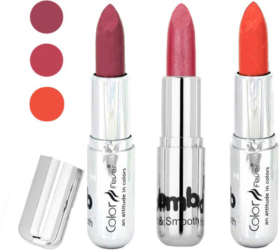 

Color Fever creamy matte non transfar lipstick for ladies(pink-pink-orange, 12 g)