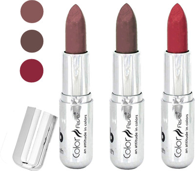 

Color Fever water proof long lasting creamy matte lipstick(chocolate-brown-brick red, 12 g)