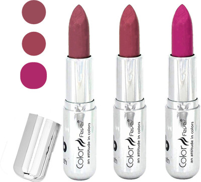 

Color Fever creamy matte non transfar lipstick for ladies(copper-pink-dark purple, 12 g)