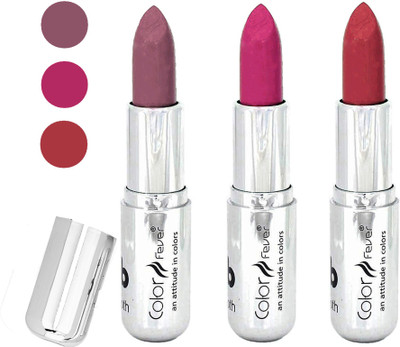 

Color Fever water proof long lasting creamy matte lipstick(plum-pink-brick red, 12 g)