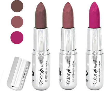 

Color Fever water proof long lasting creamy matte lipstick(brown-brown-dark purple, 12 g)