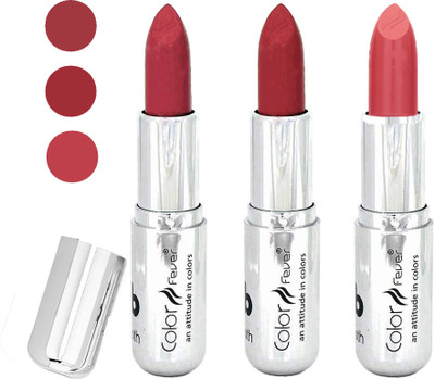 

Color Fever water proof long lasting creamy matte lipstick(brick red-dark red-peach, 12 g)