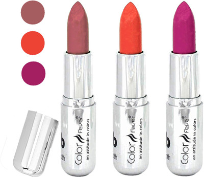 

Color Fever water proof long lasting creamy matte lipstick(mauve-orange-dark purple, 12 g)