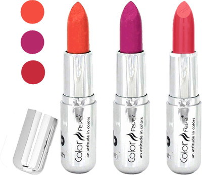 

Color Fever water proof long lasting creamy matte lipstick(orange-dark purple-brick orange, 12 g)