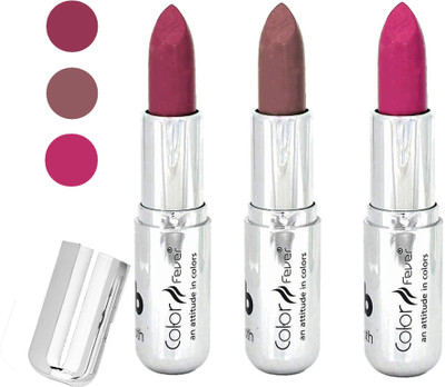 

Color Fever creamy matte non transfar lipstick for ladies(plum-chocolate-pink, 12 g)