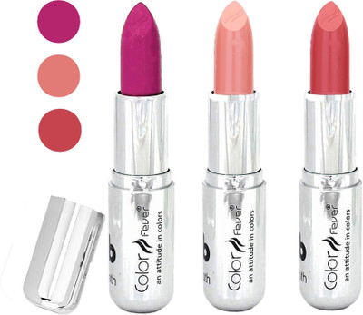 

Color Fever water proof long lasting creamy matte lipstick(dark purple-nude-peach, 12 g)