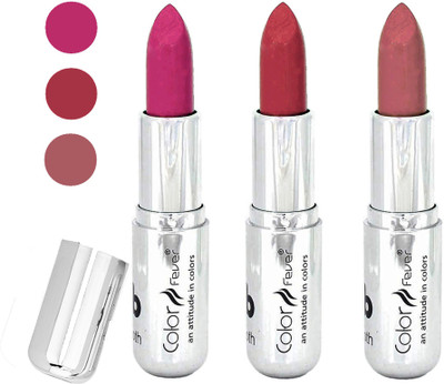 

Color Fever water proof long lasting creamy matte lipstick(pink-brick red-mauve, 12 g)