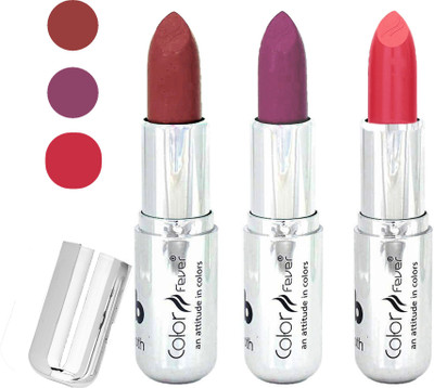 

Color Fever creamy matte non transfar lipstick for ladies(mauve-light purple-brick orange, 12 g)