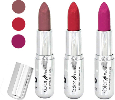 

Color Fever water proof long lasting creamy matte lipstick(brown-red-dark purple, 12 g)