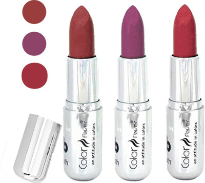 

Color Fever creamy matte non transfar lipstick for ladies(mauve-light purple-brick red, 12 g)