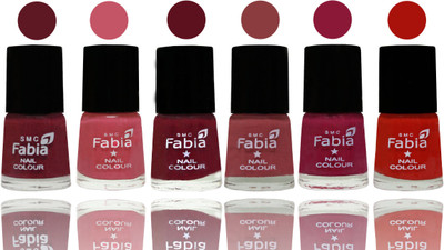 

Fabia Nail Polish Matte Look Attractive Your Nails Jam-Light Pink-Maroon-Dark Nude-Pure Wine-Reddish Red(Pack of 6)