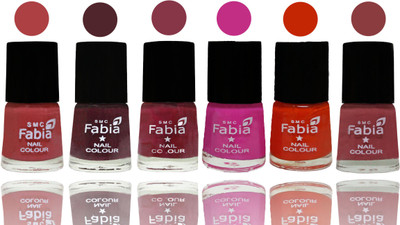 

Fabia Nail Polish Matte Look Attractive Your Nails Peach-Wine-Wine Red-Pink Pink-Fire Orange-Dark Nude(Pack of 6)