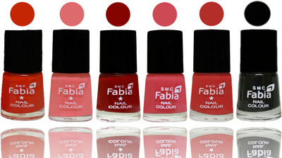 

Fabia Nail Polish Matte Look Attractive Your Nails Fire Orange-Baby Pink-Bold Red-Strawberry-Candy Orange-Black(Pack of 6)