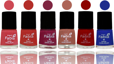 

Fabia Nail Polish Matte Look Attractive Your Nails Strawberry-Candy Orange-Dark Magenta-Coral-Red-Shock Blue Dark(Pack of 6)