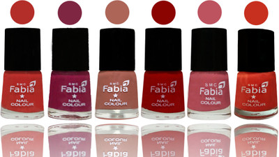 

Fabia Nail Polish Matte Look Attractive Your Nails Candy Orange-Dark Magenta-Coral-Red-Coral Pink -Orange(Pack of 6)