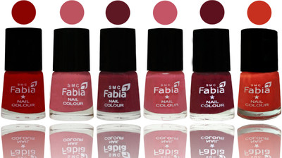 

Fabia Nail Polish Matte Look Attractive Your Nails Red-Coral Pink -Jam-Light Pink-Maroon-Orange(Pack of 6)