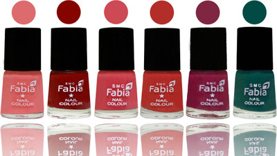 

Fabia Nail Polish Matte Look Attractive Your Nails Baby Pink-Bold Red-Strawberry-Candy Orange-Dark Magenta-Pine Green(Pack of 6)