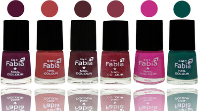 

Fabia Nail Polish Matte Look Attractive Your Nails Boysenberry-Peach-Wine-Wine Red-Pink Pink-Pine Green(Pack of 6)