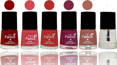 

Fabia Nail Polish Matte Look Attractive Your Nails Bold Red-Strawberry-Candy Orange-Dark Magenta-Coral-Top Coat(Pack of 6)