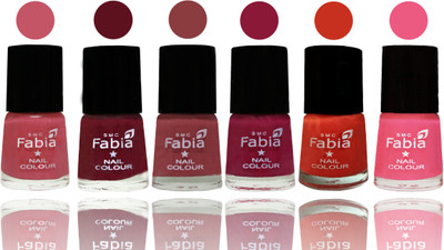 

Fabia Nail Polish Matte Look Attractive Your Nails Light Pink-Maroon-Dark Nude-Pure Wine-Orange-Shock Pink Light(Pack of 6)
