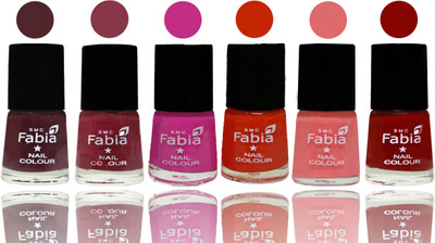 

Fabia Nail Polish Matte Look Attractive Your Nails Wine-Wine Red-Pink Pink-Fire Orange-Baby Pink-Bold Red(Pack of 6)