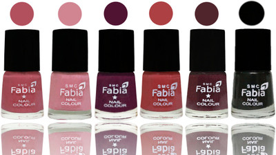 

Fabia Nail Polish Matte Look Attractive Your Nails Mauve Pink-Rose-Boysenberry-Peach-Wine-Black(Pack of 6)