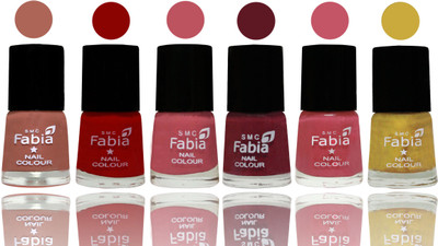 

Fabia Nail Polish Matte Look Attractive Your Nails Coral-Red-Coral Pink -Jam-Light Pink-Mattis gold(Pack of 6)
