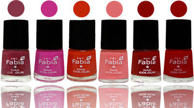 

Fabia Nail Polish Matte Look Attractive Your Nails Wine Red-Pink Pink-Fire Orange-Baby Pink-Bold Red-Red(Pack of 6)