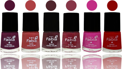 

Fabia Nail Polish Matte Look Attractive Your Nails Boysenberry-Peach-Wine-Wine Red-Pink Pink-Red(Pack of 6)