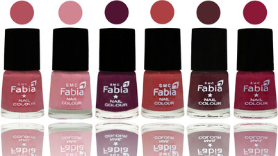 

Fabia Nail Polish Matte Look Attractive Your Nails Mauve Pink-Rose-Boysenberry-Peach-Wine-Pure Wine(Pack of 6)