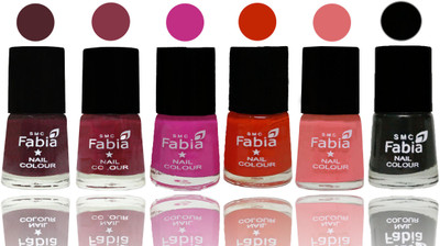 

Fabia Nail Polish Matte Look Attractive Your Nails Wine-Wine Red-Pink Pink-Fire Orange-Baby Pink-Black(Pack of 6)