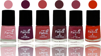 

Fabia Nail Polish Matte Look Attractive Your Nails Rose-Boysenberry-Peach-Wine-Wine Red-Fire Orange(Pack of 6)