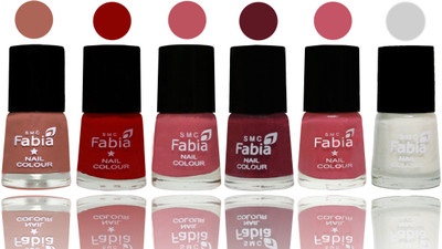 

Fabia Nail Polish Matte Look Attractive Your Nails Coral-Red-Coral Pink -Jam-Light Pink-White(Pack of 6)