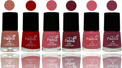 

Fabia Nail Polish Matte Look Attractive Your Nails Coral-Red-Coral Pink -Jam-Light Pink-Plum(Pack of 6)