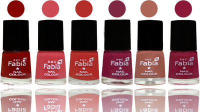 

Fabia Nail Polish Matte Look Attractive Your Nails Bold Red-Strawberry-Candy Orange-Dark Magenta-Coral-Pure Wine(Pack of 6)