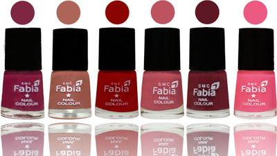 

Fabia Nail Polish Matte Look Attractive Your Nails Dark Magenta-Coral-Red-Coral Pink -Jam-Shock Pink Light(Pack of 6)