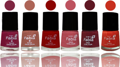 

Fabia Nail Polish Matte Look Attractive Your Nails Dark Magenta-Coral-Red-Coral Pink -Jam-Orange(Pack of 6)
